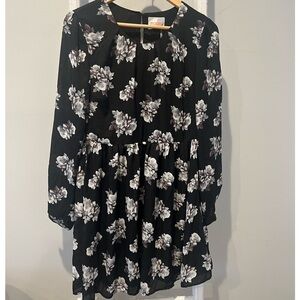 MOON boho floral nwt silky swing dress size large